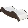 vidaXL Sonnenliege mit Polsterauflage Poly Rattan Braun