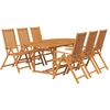 vidaXL 7-tlg. Garten-Essgruppe Massivholz Akazie 150-200 cm