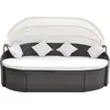 vidaXL Outdoor-Loungebett mit Dach Poly Rattan Braun