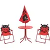 vidaXL 3-tlg. Garten-Bistro-Set für Kinder mit Sonnenschirm Rot