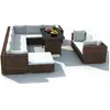 vidaXL 10-tlg. Garten-Lounge-Set mit Auflagen Poly Rattan Braun
