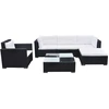 vidaXL 6-tlg. Garten-Lounge-Set mit Auflagen Poly Rattan Schwarz