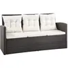 vidaXL 5-tlg. Garten-Lounge-Set mit Auflagen Poly Rattan Braun