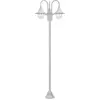 vidaXL Garten-Pollerleuchte E27 220 cm Aluminium 3-Laterne Weiß