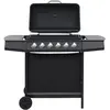 Vidaxl Gasgrill mit 6 Kochzonen Stahl schwarz