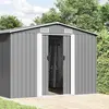 vidaXL Gerätehaus 257x580x181 cm Metall Grau