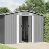 vidaXL Gerätehaus 257x489x181 cm Metall Grau