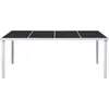 vidaXL Gartentisch 190x90x74 cm Schwarz Stahl