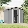 vidaXL Gartenschuppen Grau Metall 204 x 132 x 186 cm