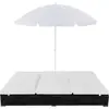 vidaXL Outdoor-Loungebett mit Sonnenschirm Poly Rattan Schwarz