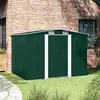vidaXL Gartenschuppen Grün Metall 257 x 205 x 178 cm