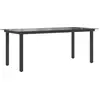 vidaXL Gartentisch Schwarz 190x90x74 cm Aluminium und Glas