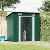 vidaXL Gartenschuppen Grün Metall