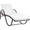 vidaXL Sonnenliege mit Auflage & Tisch Poly Rattan Braun