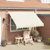 vidaXL Einziehbare Markise Handbetrieben 300 cm Cremeweiß
