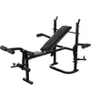 vidaXL Trainingsbank mit Ablage, Langhantel und Kurzhantel Set 30,5 kg