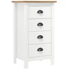 vidaXL Sideboard Sideboard Hill Weiß 46x35x80 cm Massivholz Kiefer (1 ...