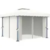 vidaXL Pavillon mit Vorhang 3x3 m Cremeweiß Aluminium
