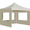vidaXL Profi-Partyzelt Faltbar mit Wänden Aluminium 3x3 m Creme