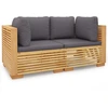 vidaXL Garten-Ecksofas mit Kissen 2 Stk. Massivholz Teak