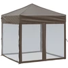 vidaXL Partyzelt Faltbar mit Seitenwänden Taupe 2x2 m