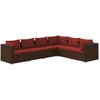 vidaXL 6-tlg. Garten-Lounge-Set mit Auflagen Poly Rattan Braun