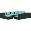 vidaXL 10-tlg. Garten-Lounge-Set mit Kissen Schwarz Poly Rattan