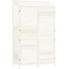 vidaXL Geräteschuppen Weiß 102x52x174,5 cm Massivholz Tanne