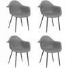 vidaXL Esszimmerstühle Set, 4 Stühle modern mit grauem Kunststoff-Sitz...