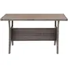 vidaXL Gartentisch Grau 120x70x66 cm Poly Rattan