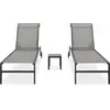 vidaXL Sonnenliegen 2 Stk. mit Tisch Textilene und Stahl