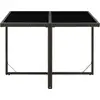 vidaXL Gartentisch Schwarz 109x107x74 cm Poly Rattan und Glas