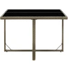vidaXL Gartentisch Grau 109x107x74 cm Poly Rattan und Glas
