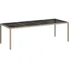 vidaXL Gartentisch Beige 250x100x75 cm Hartglas und Poly Rattan
