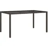 vidaXL Gartentisch 150x90x75 cm Gehärtetes Glas Poly Rattan Braun