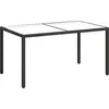 vidaXL Gartentisch 150x90x75 cm Gehärtetes Glas Poly Rattan Schwarz