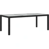 vidaXL Gartentisch Schwarz 190x90x75 cm Gehärtetes Glas Poly Rattan