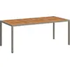 vidaXL Gartentisch 190x90x75 cm Poly Rattan und Akazienholz Grau