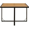 vidaXL Gartentisch Schwarz 109x107x74cm Poly Rattan Massivholz Akazie