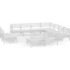 vidaXL 11-tlg. Garten-Lounge-Set Massivholz Kiefer Weiß