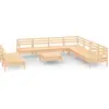 vidaXL 10-tlg. Garten-Lounge-Set Massivholz Kiefer