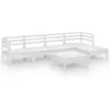 vidaXL 6-tlg. Garten-Lounge-Set Massivholz Kiefer Weiß