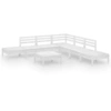 vidaXL 8-tlg. Garten-Lounge-Set Massivholz Kiefer Weiß