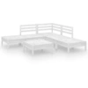 vidaXL 6-tlg. Garten-Lounge-Set Massivholz Kiefer Weiß