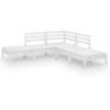 vidaXL 5-tlg. Garten-Lounge-Set Massivholz Kiefer Weiß