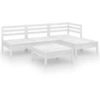 vidaXL 5-tlg. Garten-Lounge-Set Massivholz Kiefer Weiß