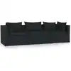 vidaXL 3-Sitzer-Sofa mit Kissen Schwarz Poly Rattan