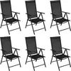 vidaXL 7-tlg. Garten-Essgruppe Aluminium Schwarz
