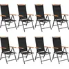 vidaXL 9-tlg. Garten-Essgruppe Aluminium Schwarz