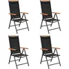 vidaXL 5-tlg. Garten-Essgruppe Aluminium Schwarz